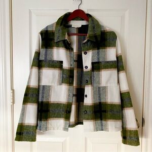 Melloday Forest Green Plaid Jacket Size L